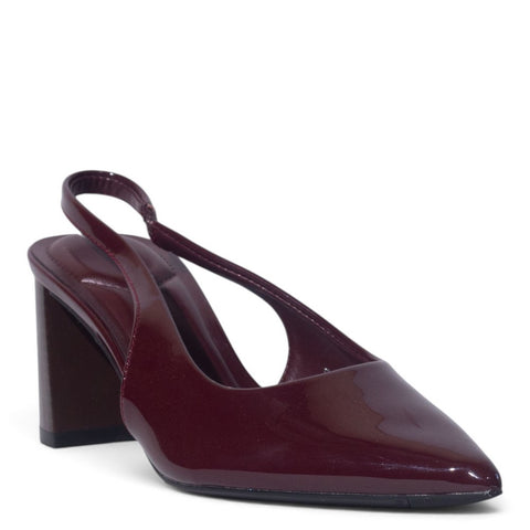 European Union Women Maroon Vernis Leather Heels #5430