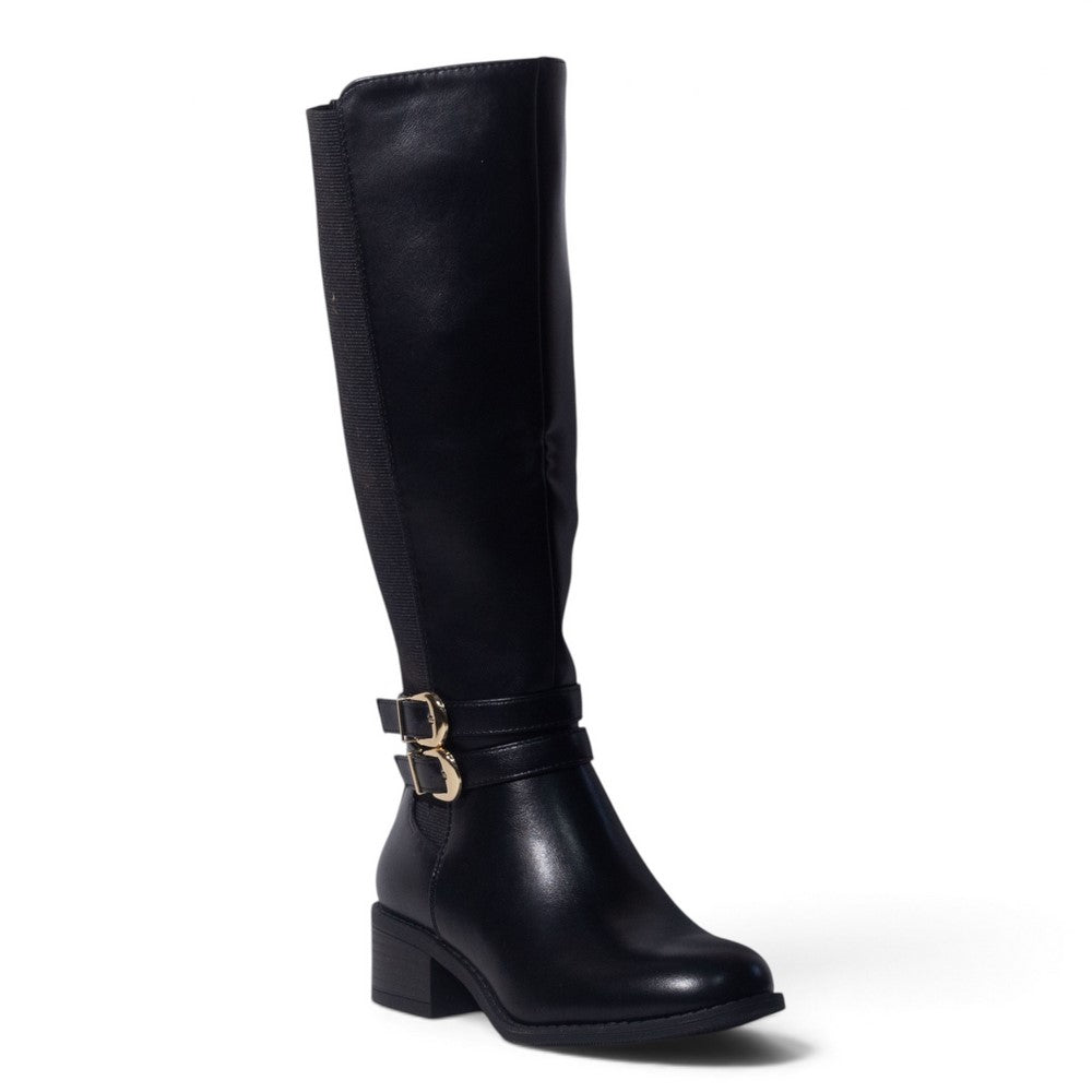 European Union Women Black Leather Boot #5432