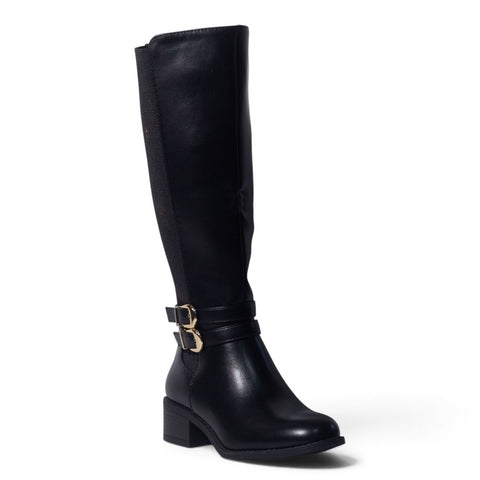 European Union Women Black Leather Boot #5432
