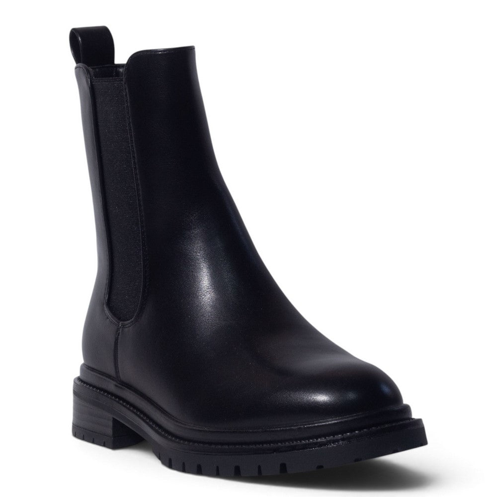 European Union Women Black Leather Half Boot #5434