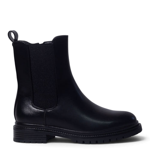 European Union Women Black Leather Half Boot #5434