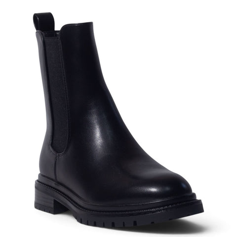 European Union Women Black Leather Half Boot #5434