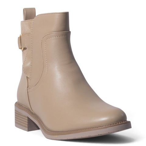 European Union Women Beige Leather Half Boot #5441