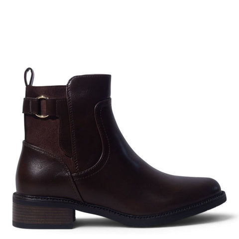 European Union Women Brown Leather Half Boot #5442