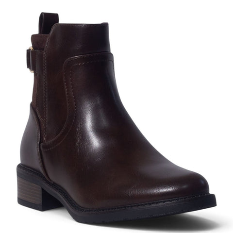 European Union Women Brown Leather Half Boot #5442