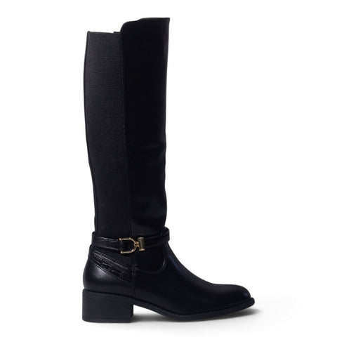 European Union Women Black Leather Boot #5456