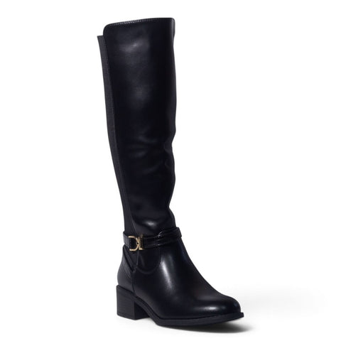 European Union Women Black Leather Boot #5456
