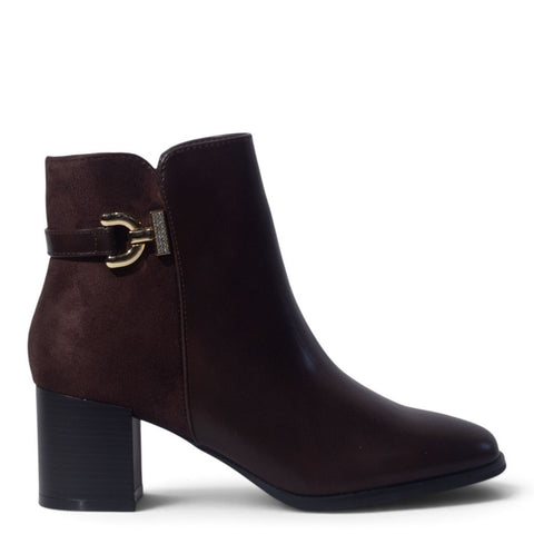European Union Women Brown Leather Half Boot #5459