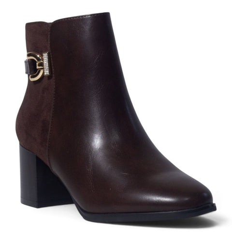 European Union Women Brown Leather Half Boot #5459