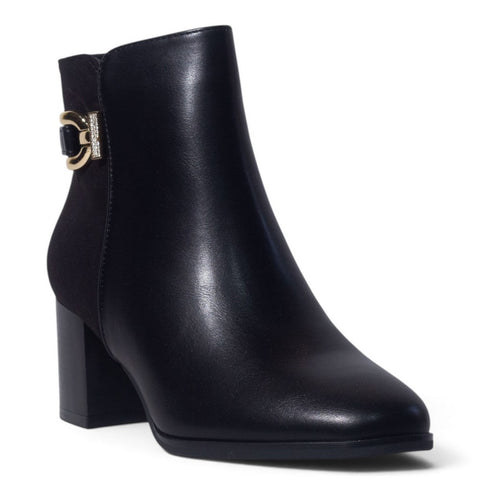 European Union Women Black Leather Half Boot #5461