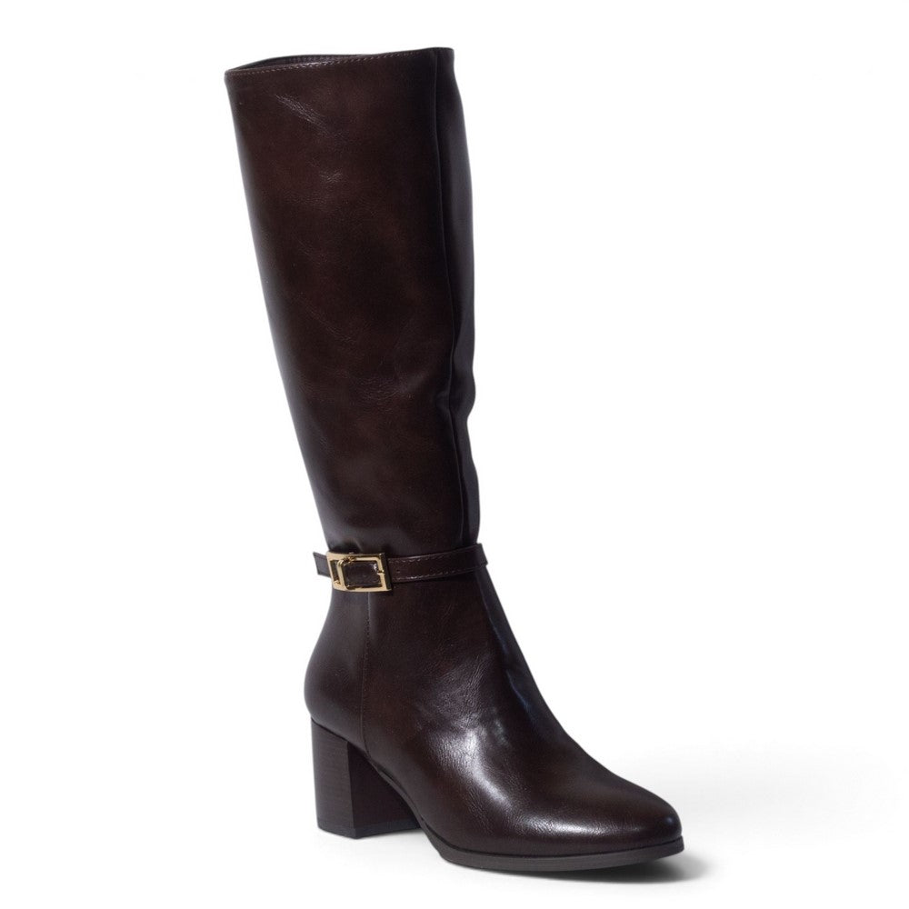 European Union Women Brown Leather Boot #5469