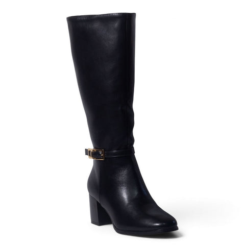 European Union Women Black Leather Boot #5470