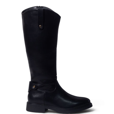 European Union Women Black Leather Boot #5474