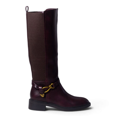 European Union Women Maroon Leather Boot #5480