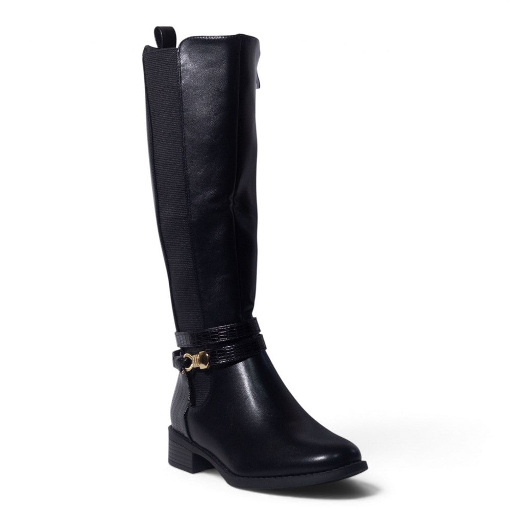European Union Women Black Leather Boot #5484