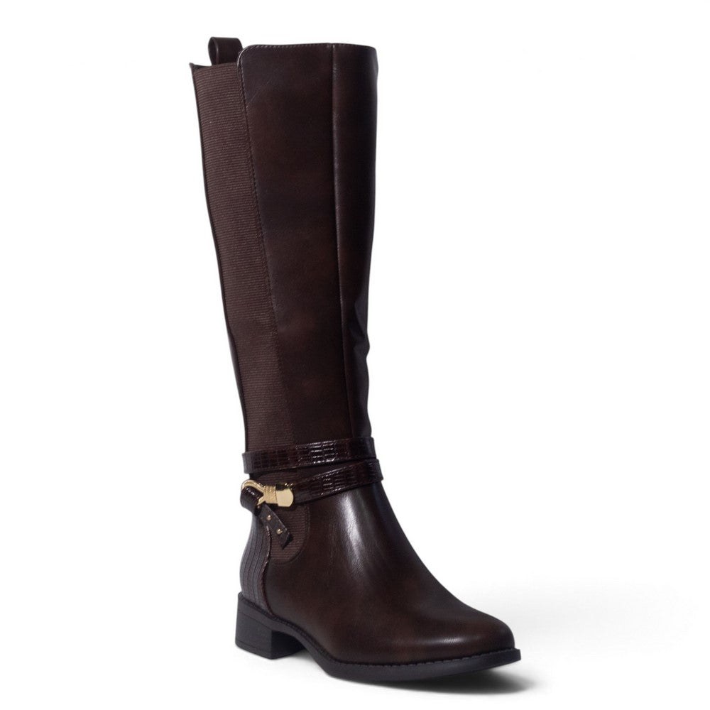 European Union Women Brown Leather Boot #5485