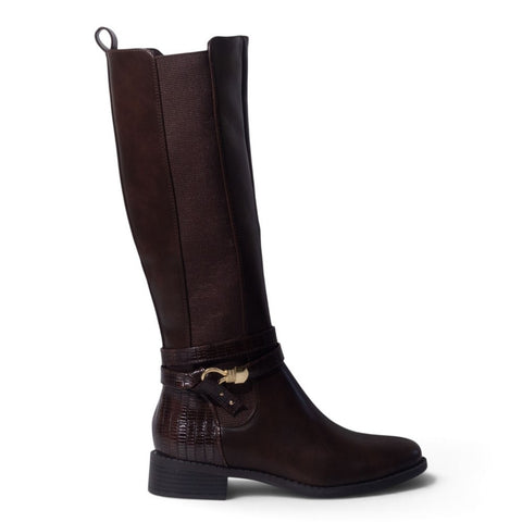 European Union Women Brown Leather Boot #5485