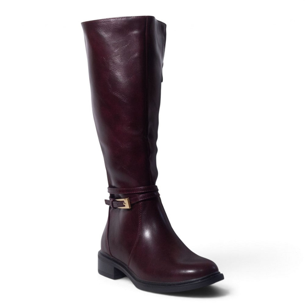 European Union Women Maroon Leather Boot #5488
