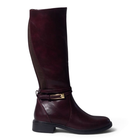 European Union Women Maroon Leather Boot #5488