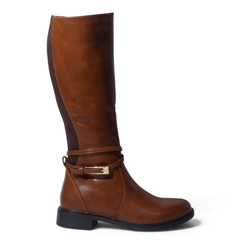 European Union Women Brown Leather Boot #5490