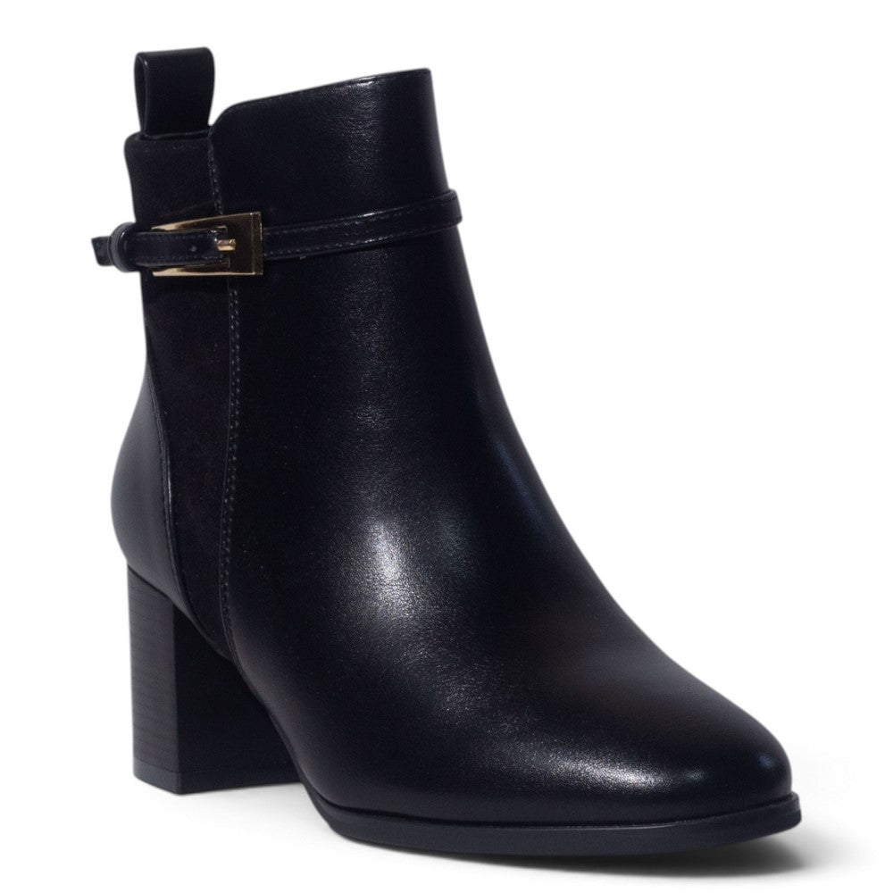 European Union Women Black Leather Half Boot #5492