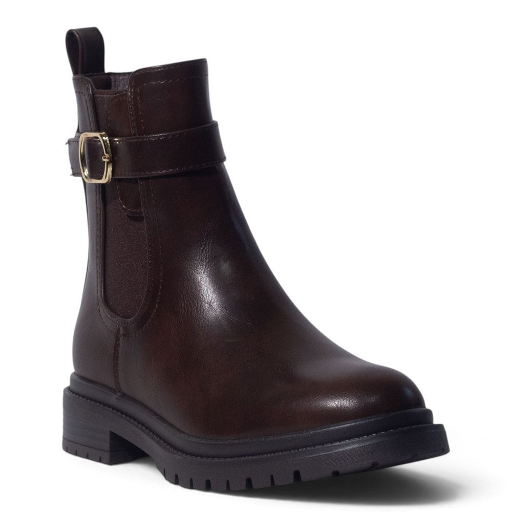 European Union Women Brown Leather Half Boot #5494
