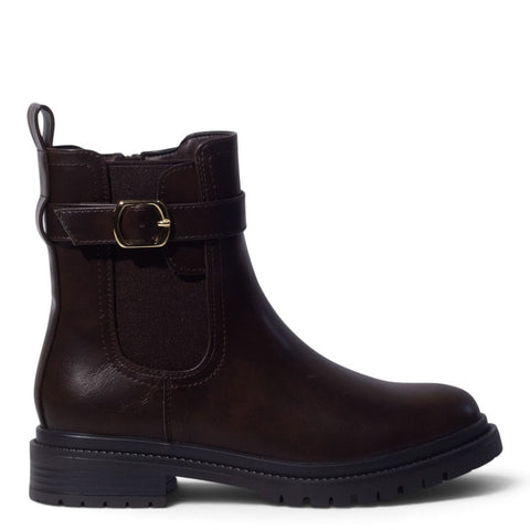 European Union Women Brown Leather Half Boot #5494