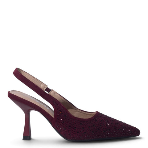 European Union Women Maroon Glitter Heels #5503