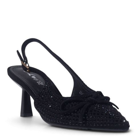 European Union Women Black Glitter Heels #5507