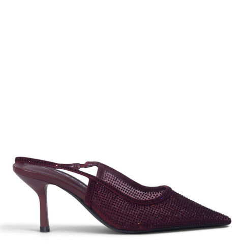 European Union Women Maroon Glitter Heels #5509