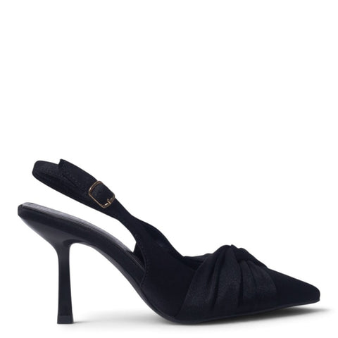 European Union Women Black Satin Heels #5515