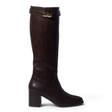 European Union Women Brown Leather Boot #5516