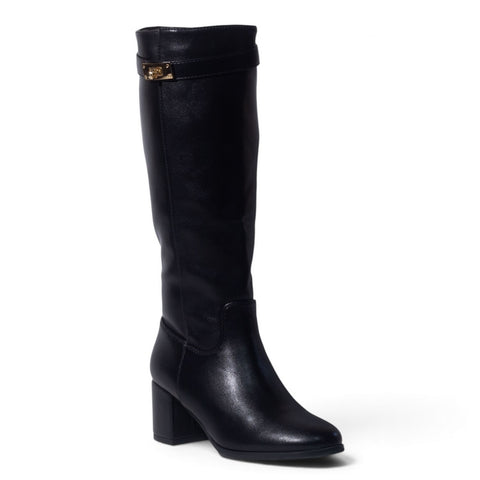 European Union Women Black Leather Boot #5518