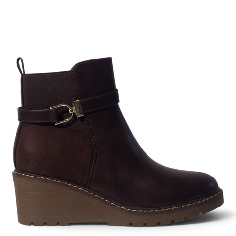 European Union Women Black Leather Half Boot #5519