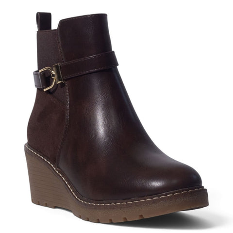 European Union Women Black Leather Half Boot #5519