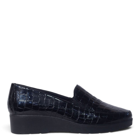 Italian Women Black Vernis Leather Shoes #5530