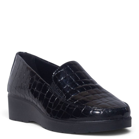 Italian Women Black Vernis Leather Shoes #5530