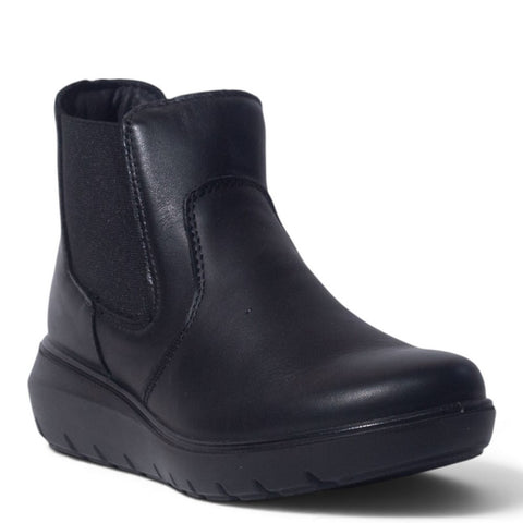 Italian Women Black Leather Half Boot #5533