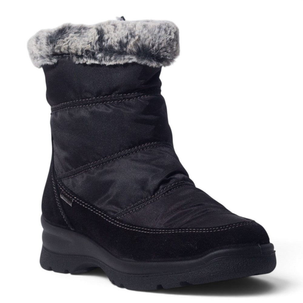 Italian Women Black Water Proof Half Boot #5536