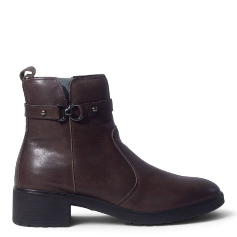 Italian Women Brown Leather Half Boot #5544