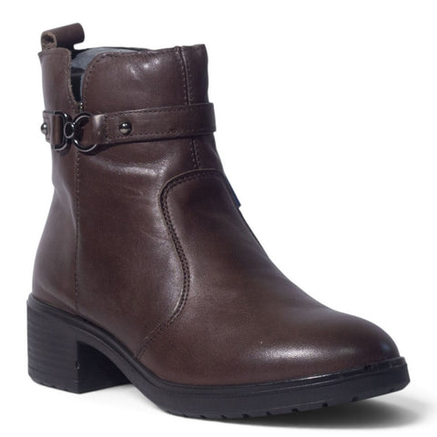 Italian Women Brown Leather Half Boot #5544