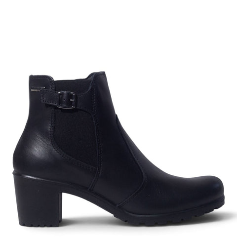 Italian Women Black Leather Half Boot #5545