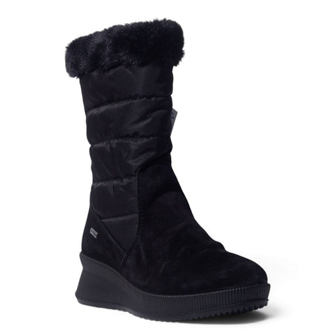 Italian Women Black Chamois Half Boot #5546
