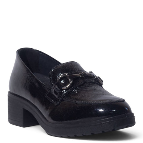 Italian Women Black Vernis Leather Shoes #5550