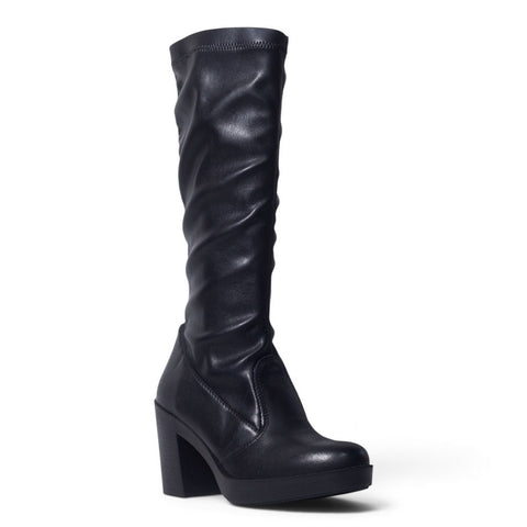 Italian Women Black Leather Boot #5552