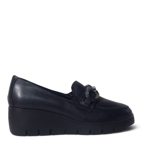 Italian Women Black Leather Shoes #5553