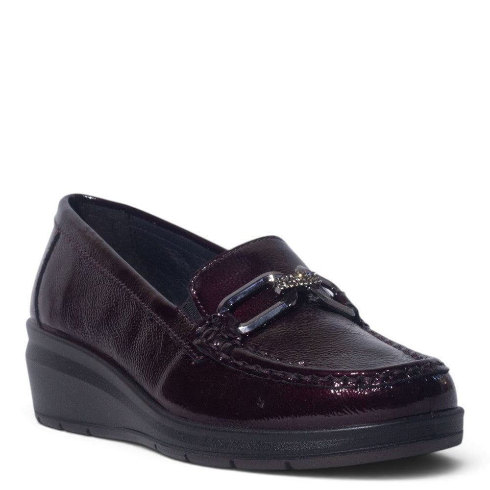 Italian Women Maroon Vernis Leather Shoes #5557