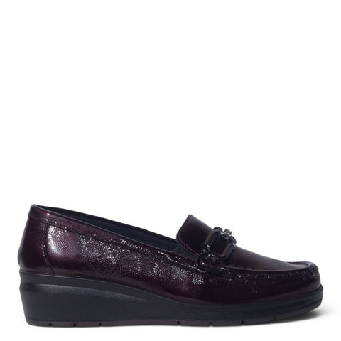 Italian Women Maroon Vernis Leather Shoes #5557