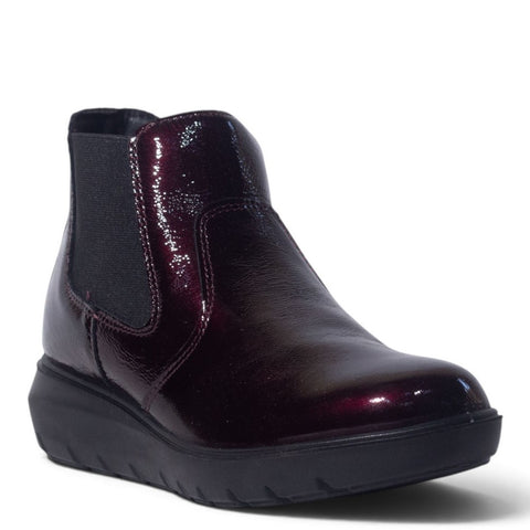 Italian Women Maroon Vernis Leather Half Boot #5561