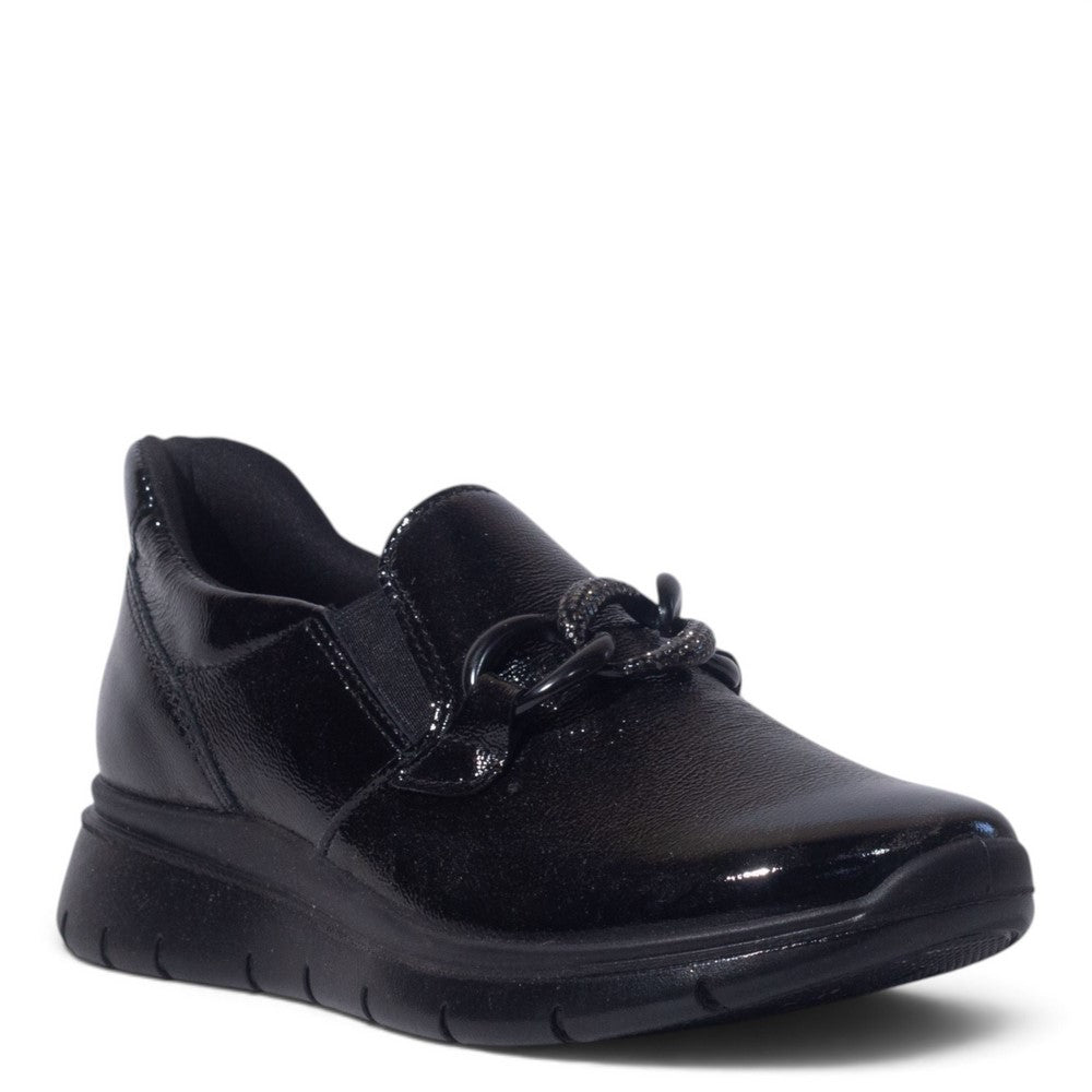 Italian Women Black Vernis Leather Shoes #5562